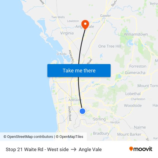 Stop 21 Waite Rd - West side to Angle Vale map