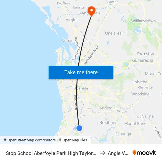 Stop School Aberfoyle Park High Taylors Rd to Angle Vale map
