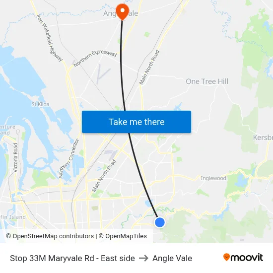 Stop 33M Maryvale Rd - East side to Angle Vale map