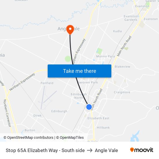 Stop 65A Elizabeth Way - South side to Angle Vale map