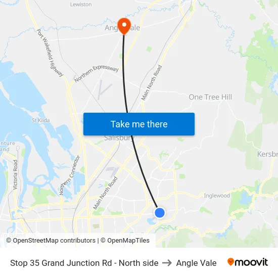 Stop 35 Grand Junction Rd - North side to Angle Vale map