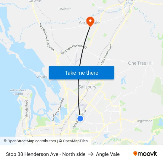 Stop 38 Henderson Ave - North side to Angle Vale map