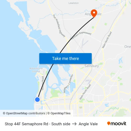 Stop 44F Semaphore Rd - South side to Angle Vale map