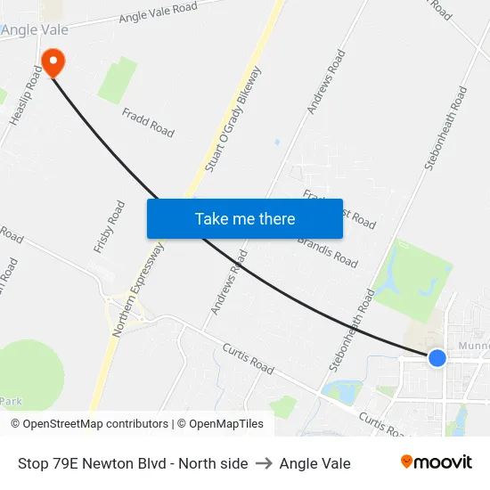 Stop 79E Newton Blvd - North side to Angle Vale map