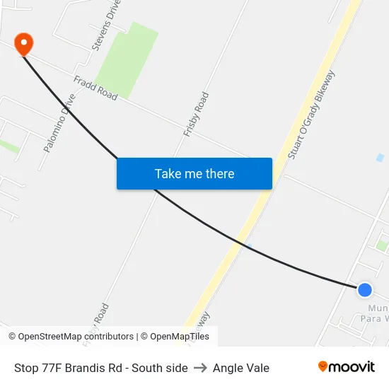Stop 77F Brandis Rd - South side to Angle Vale map