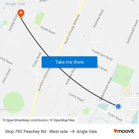Stop 79C Peachey Rd - West side to Angle Vale map