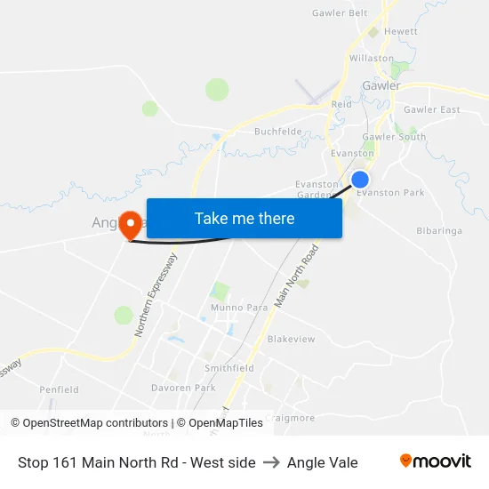 Stop 161 Main North Rd - West side to Angle Vale map