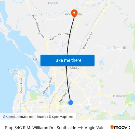 Stop 34C R.M. Williams Dr - South side to Angle Vale map