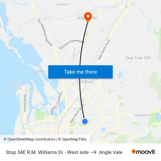 Stop 34E R.M. Williams Dr - West side to Angle Vale map