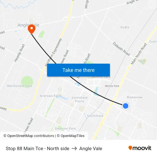 Stop 88 Main Tce - North side to Angle Vale map