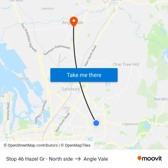 Stop 46 Hazel Gr - North side to Angle Vale map