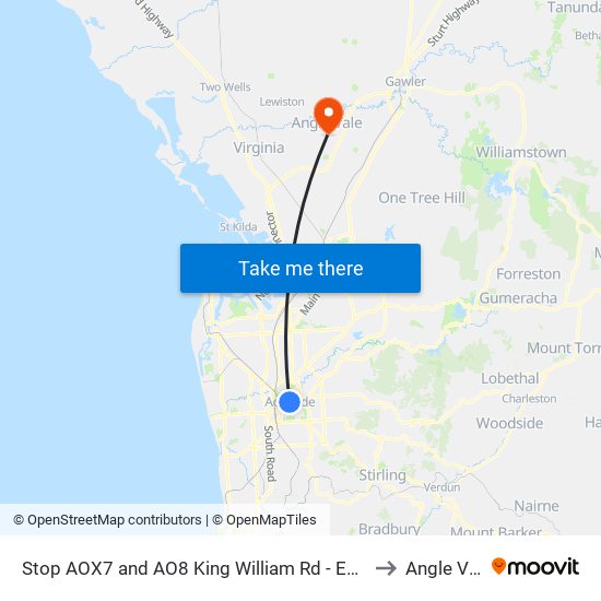 Stop AOX7 and AO8 King William Rd - East side to Angle Vale map