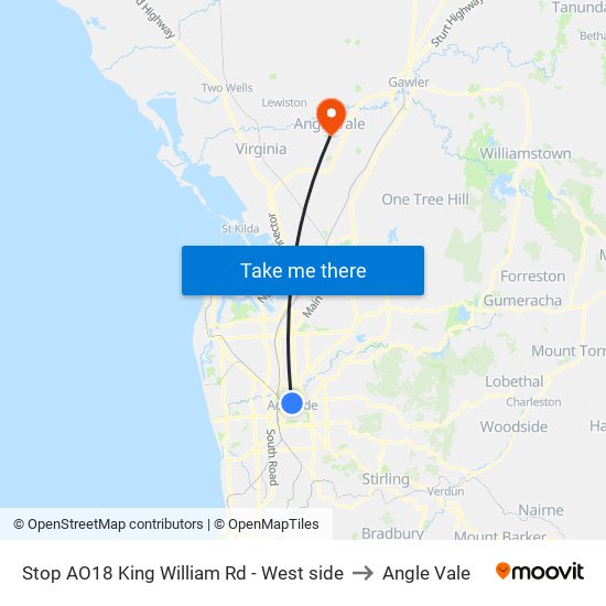 Stop AO18 King William Rd - West side to Angle Vale map
