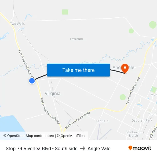 Stop 79 Riverlea Blvd - South side to Angle Vale map