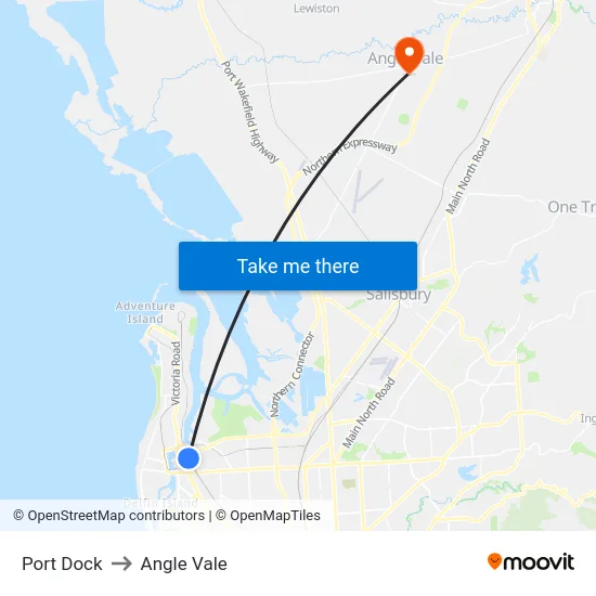 Port Dock to Angle Vale map
