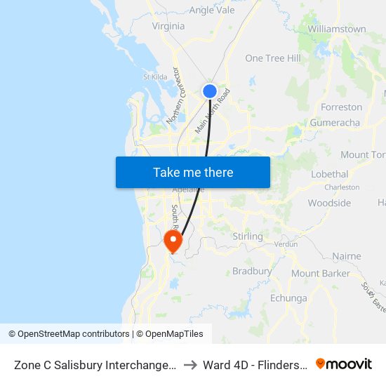 Zone C Salisbury Interchange - West Side to Ward 4D - Flinders Medical map