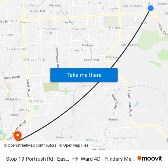 Stop 19 Portrush Rd - East side to Ward 4D - Flinders Medical map