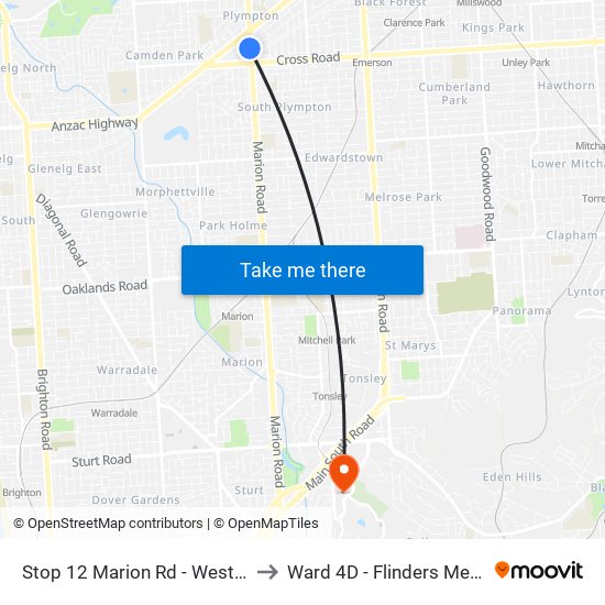 Stop 12 Marion Rd - West side to Ward 4D - Flinders Medical map