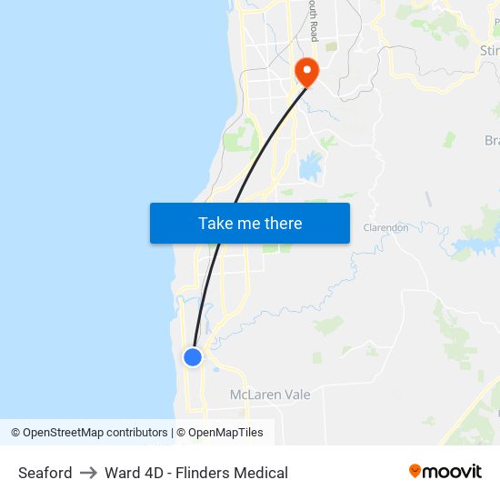 Seaford to Ward 4D - Flinders Medical map