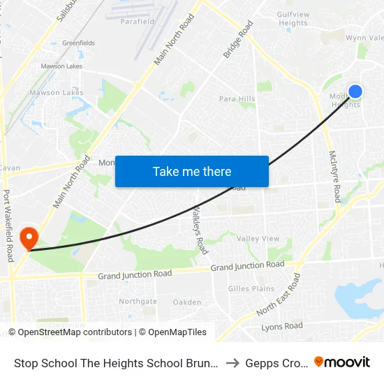 Stop School The Heights School Brunel Dr to Gepps Cross map