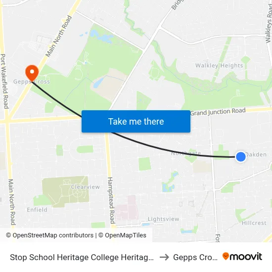 Stop School Heritage College Heritage Ct to Gepps Cross map