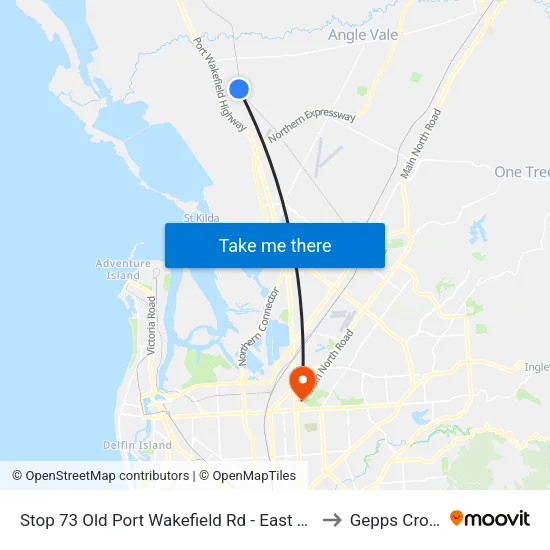 Stop 73 Old Port Wakefield Rd - East side to Gepps Cross map