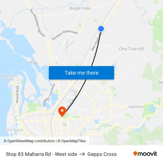 Stop 83 Maltarra Rd - West side to Gepps Cross map