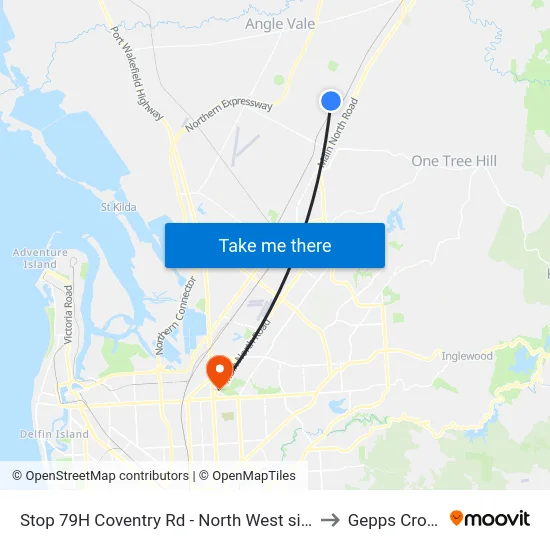 Stop 79H Coventry Rd - North West side to Gepps Cross map