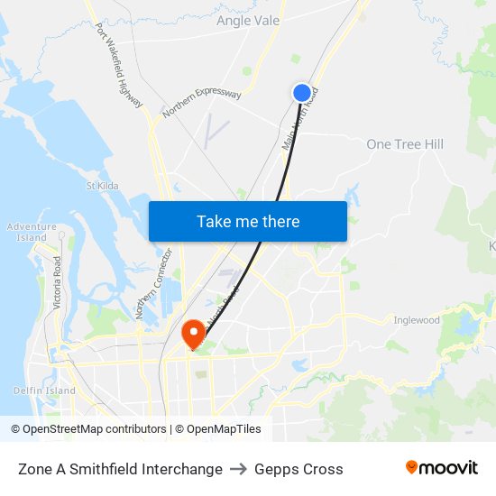 Zone A Smithfield Interchange to Gepps Cross map