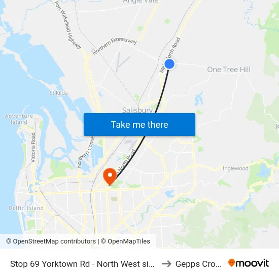 Stop 69 Yorktown Rd - North West side to Gepps Cross map