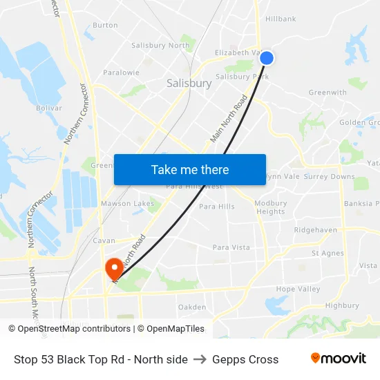 Stop 53 Black Top Rd - North side to Gepps Cross map