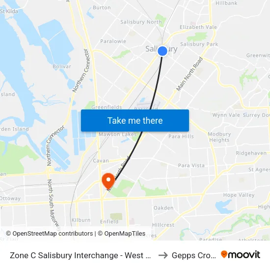 Zone C Salisbury Interchange - West Side to Gepps Cross map