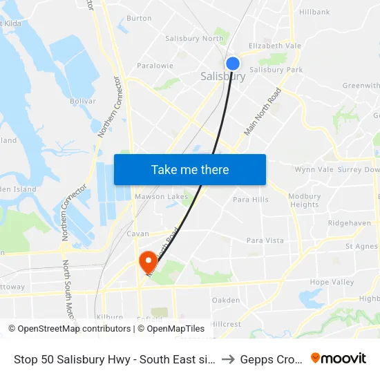Stop 50 Salisbury Hwy - South East side to Gepps Cross map