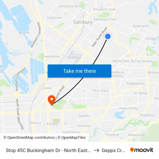Stop 45C Buckingham Dr - North East side to Gepps Cross map