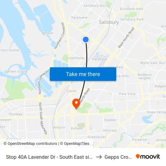 Stop 40A Lavender Dr - South East side to Gepps Cross map