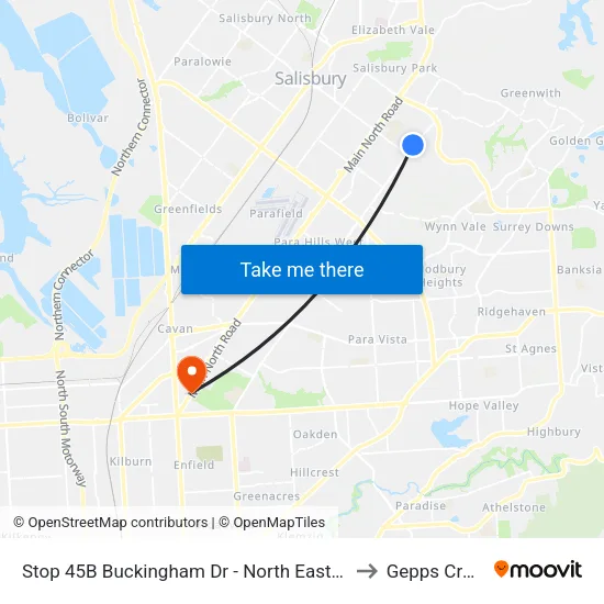 Stop 45B Buckingham Dr - North East side to Gepps Cross map
