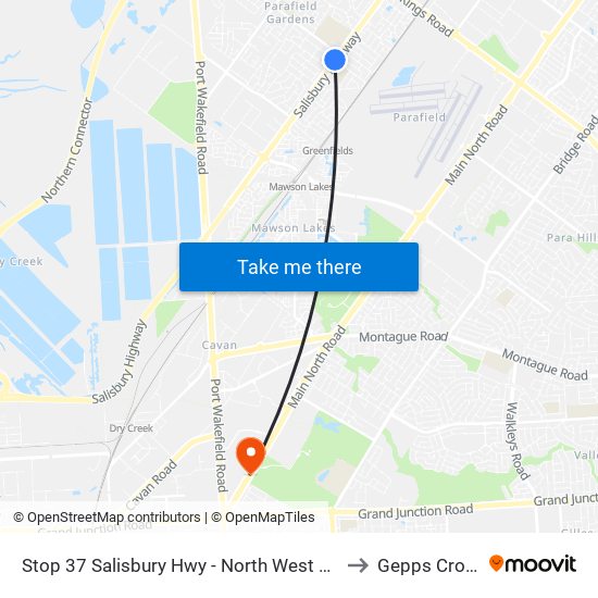 Stop 37 Salisbury Hwy - North West side to Gepps Cross map