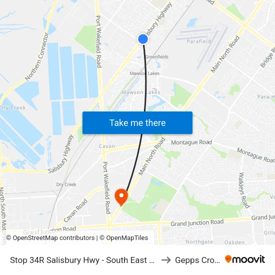 Stop 34R Salisbury Hwy - South East side to Gepps Cross map
