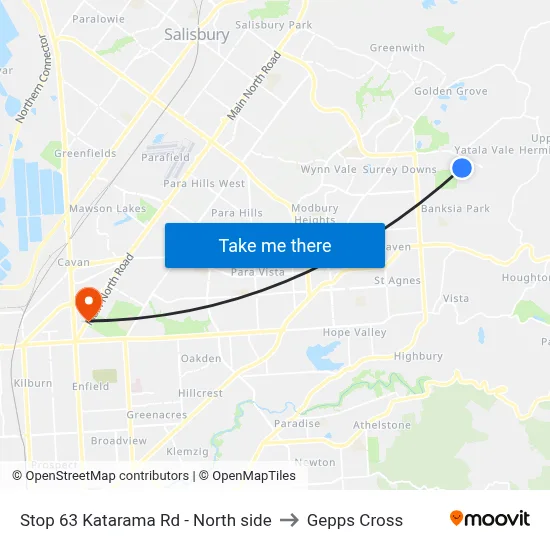 Stop 63 Katarama Rd - North side to Gepps Cross map