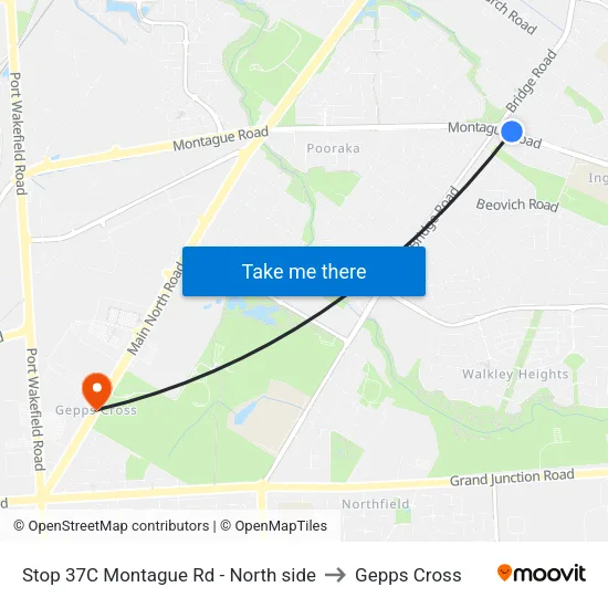 Stop 37C Montague Rd - North side to Gepps Cross map