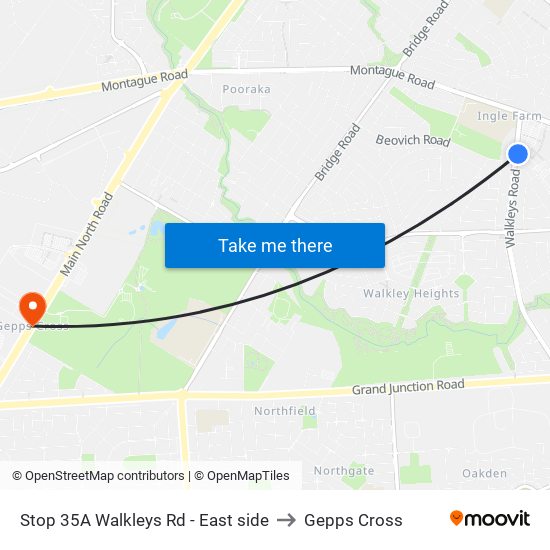 Stop 35A Walkleys Rd - East side to Gepps Cross map