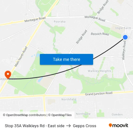 Stop 35A Walkleys Rd - East side to Gepps Cross map