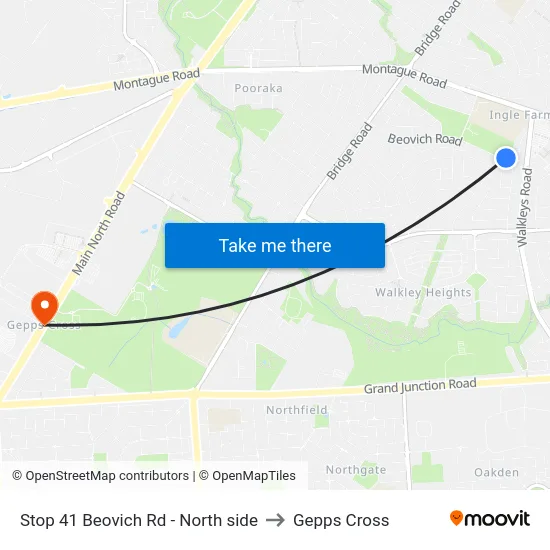 Stop 41 Beovich Rd - North side to Gepps Cross map