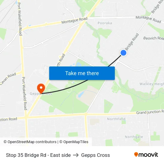 Stop 35 Bridge Rd - East side to Gepps Cross map