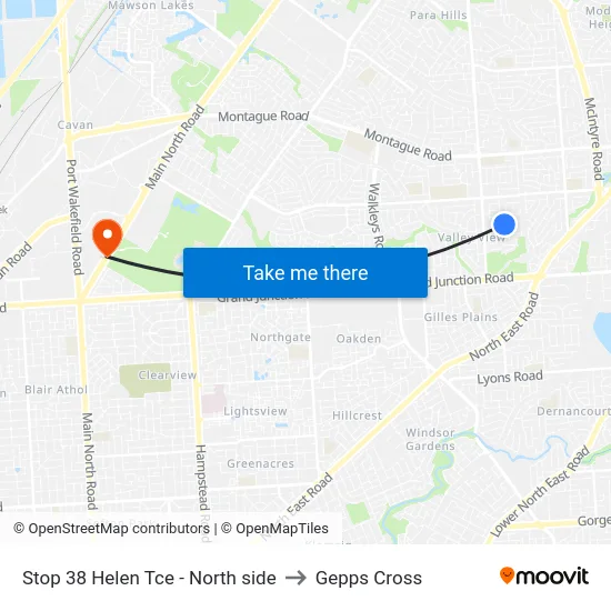 Stop 38 Helen Tce - North side to Gepps Cross map