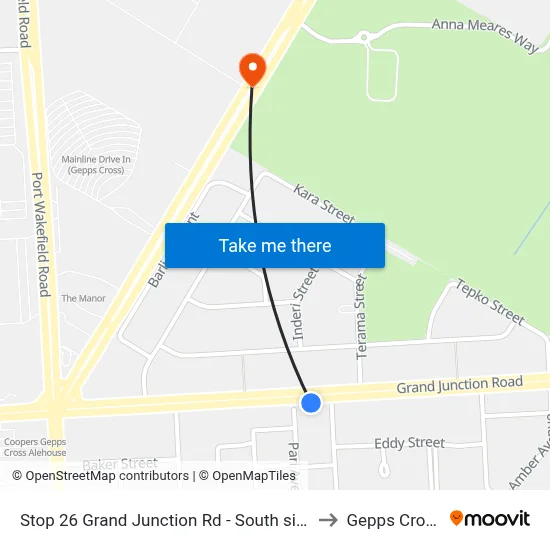 Stop 26 Grand Junction Rd - South side to Gepps Cross map