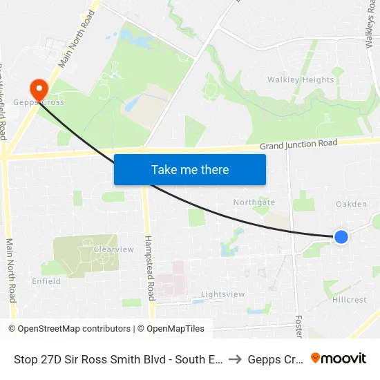 Stop 27D Sir Ross Smith Blvd - South East side to Gepps Cross map