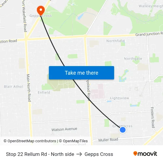 Stop 22 Rellum Rd - North side to Gepps Cross map