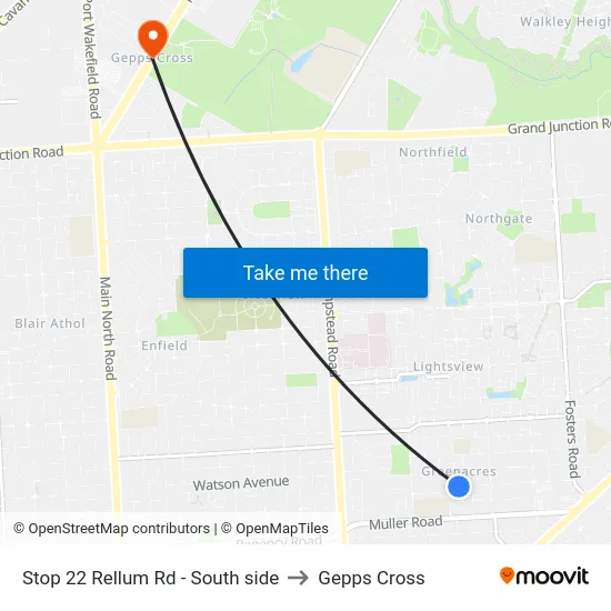 Stop 22 Rellum Rd - South side to Gepps Cross map