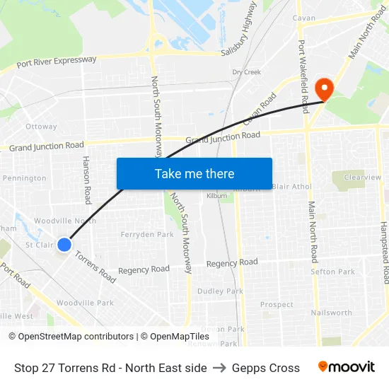 Stop 27 Torrens Rd - North East side to Gepps Cross map